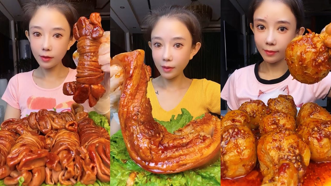 Eating Mukbang Show 먹방 | Spicy Chinese Foods (Chewy Sounds) Pork Belly and Sheep Brains🌶 吃血肠+辣味中餐