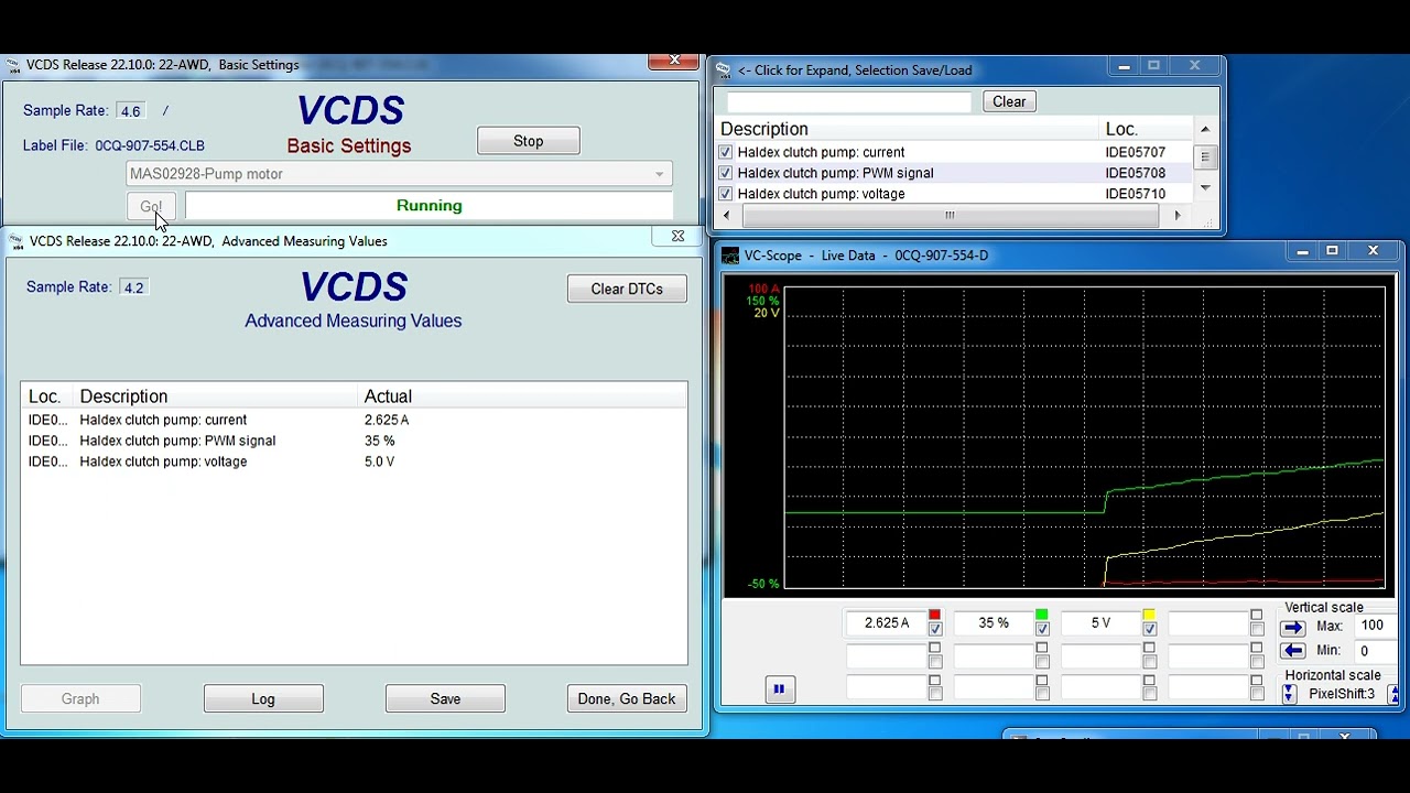 VCDS Vagcom Gen 5 Haldex pump learn suspected internal leak