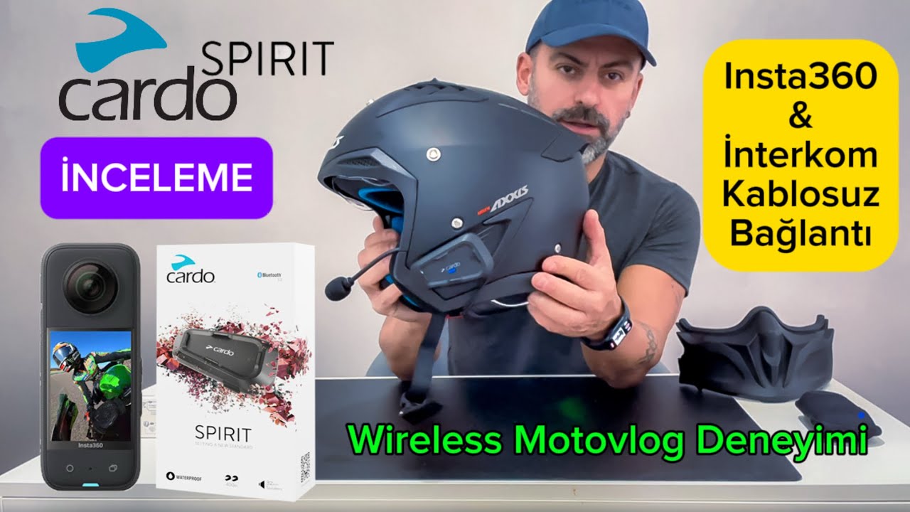Cardo Spirit inceleme ve Insta360 kamera ile kablosuz mikrofon bağlantısı