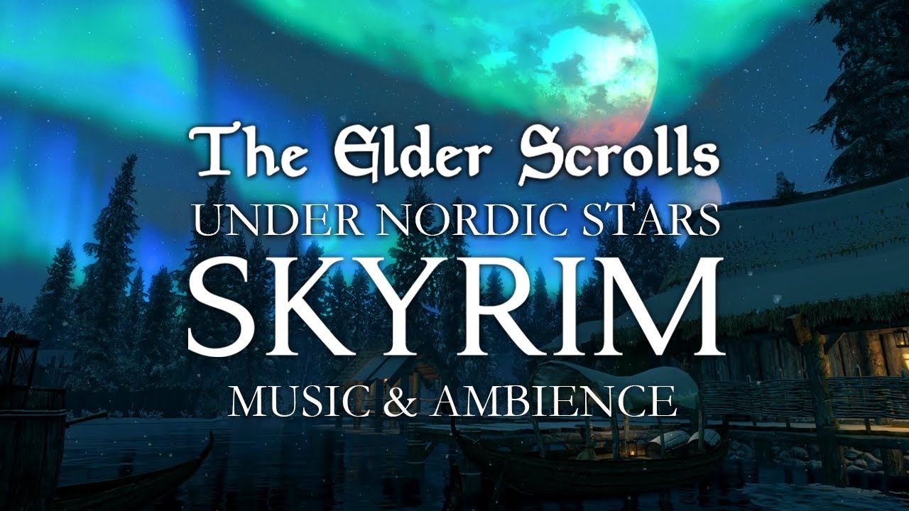 Under Nordic Stars in Skyrim | Festive & Wintry Ambience | Music and Ambience