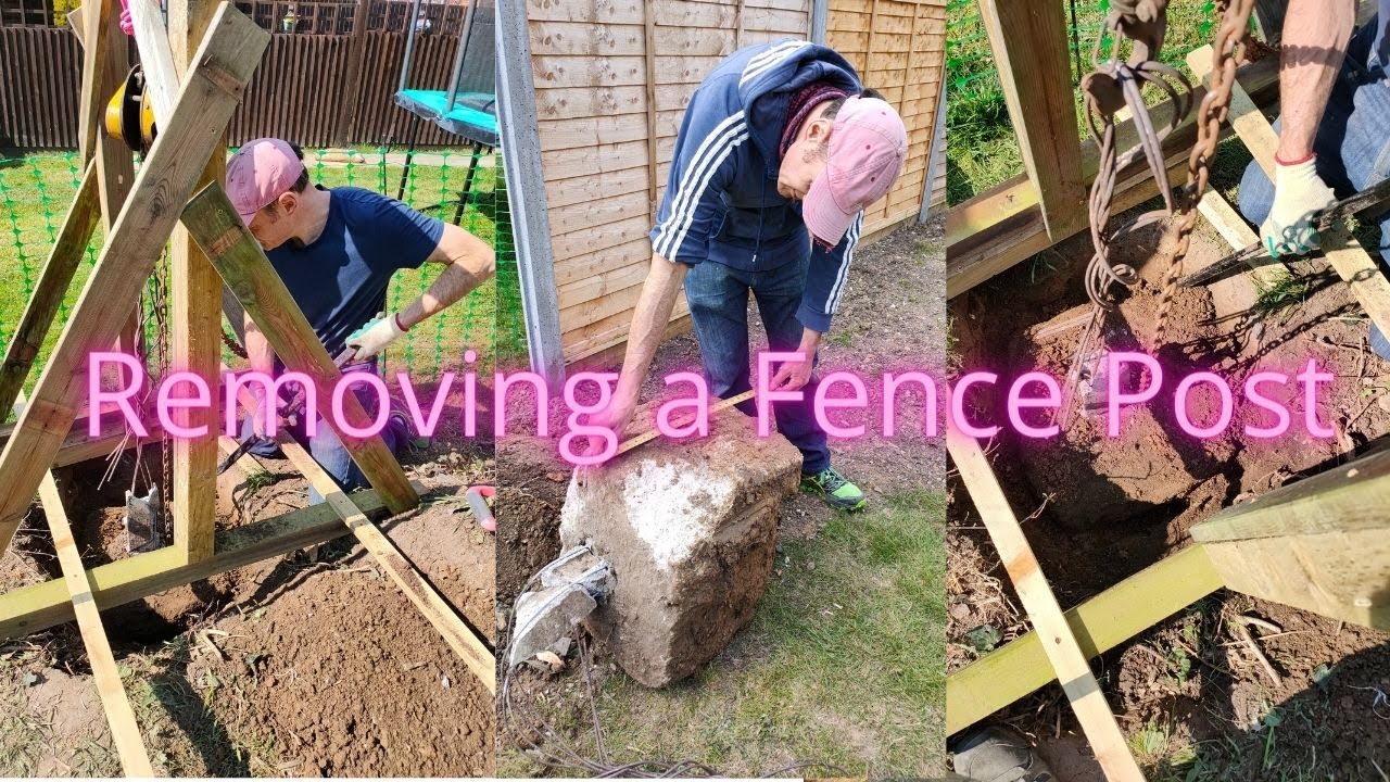 Fence Post Removal. Getting rid of concrete posts easily by hand.