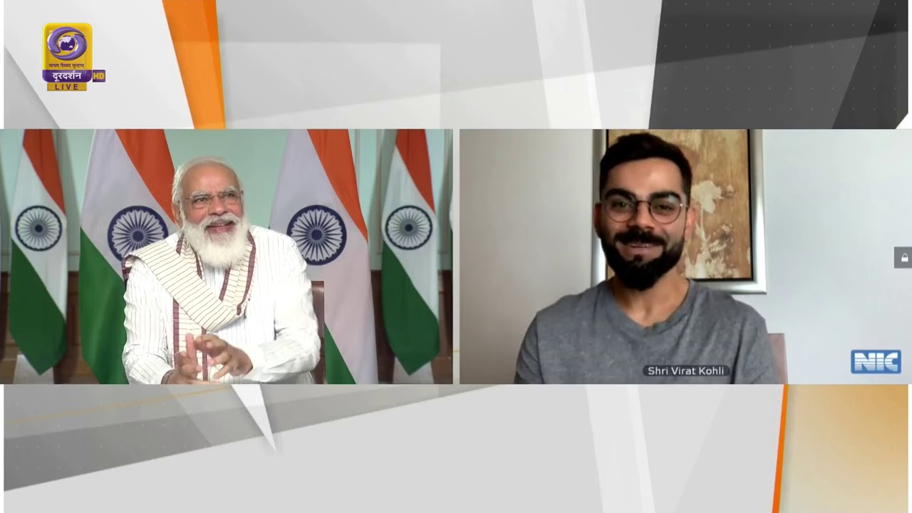PM Narendra Modi interacting with Virat Kohli in #FitIndiaDialogue