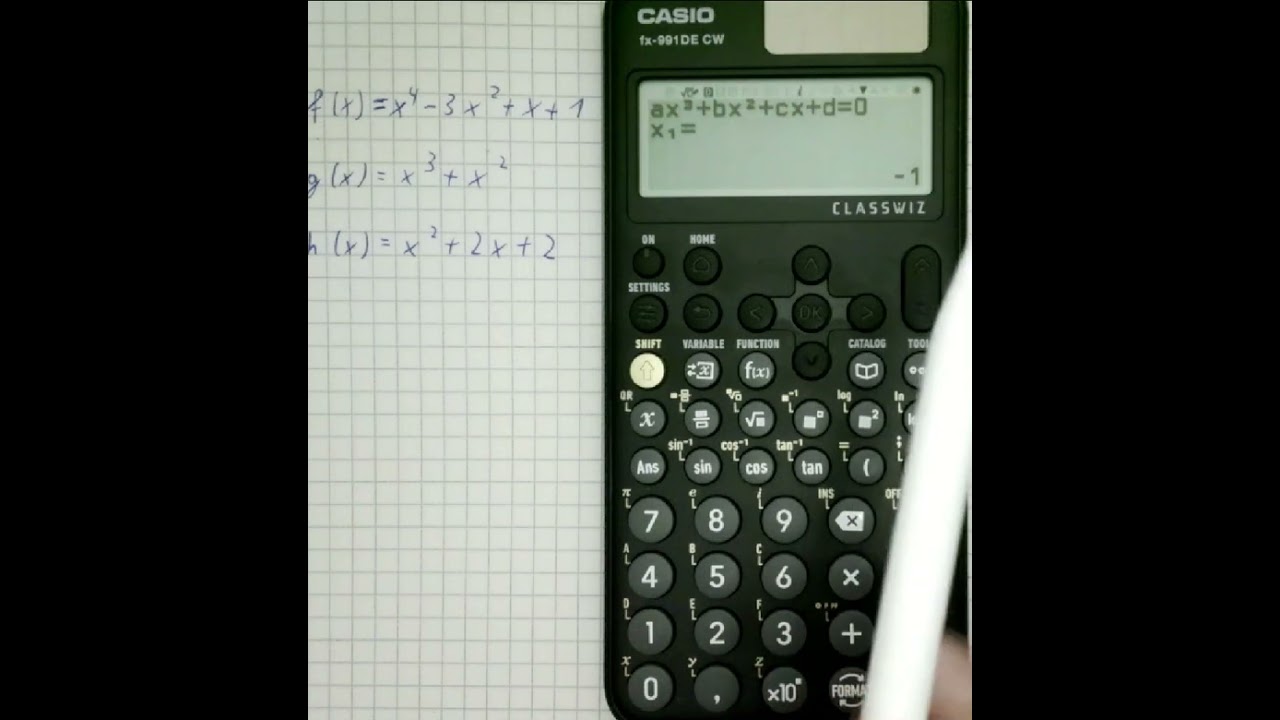 Casio fx-991DE CW - Nullstellen bestimmen (Grad 2, 3 oder 4) - Fachoberschule (FOS)