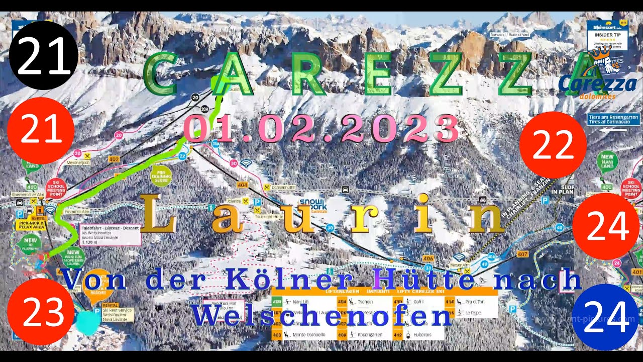 CAREZZA - KARERSEE: Abfahrt Nr. 7 - Von der Kölner Hütte nach Welschnofen | Uncut mit Unfall