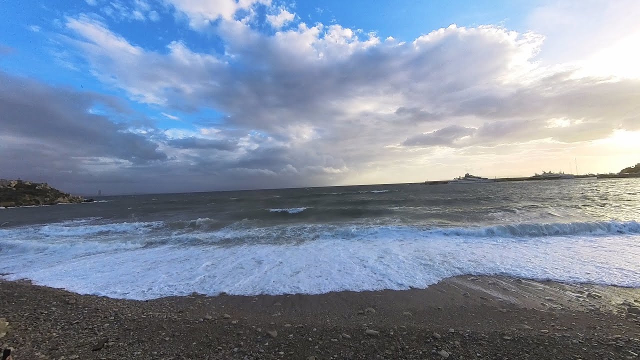 Relaxing Aegean Sea Waves in Athens | Calming Beach Sounds for Sleep & Study