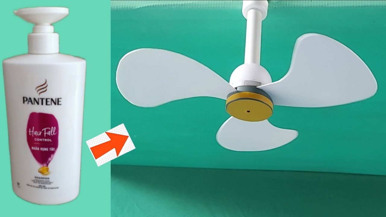 Recycle Pantene shampoo bottles into cool ceiling fans