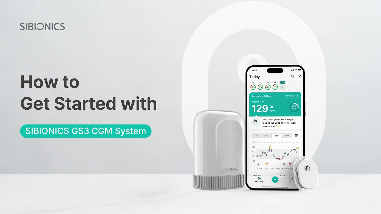 Система непрерывного мониторинга уровня глюкозы SIBIONICS GS3 &mdash; Как начать работу и настроить при...