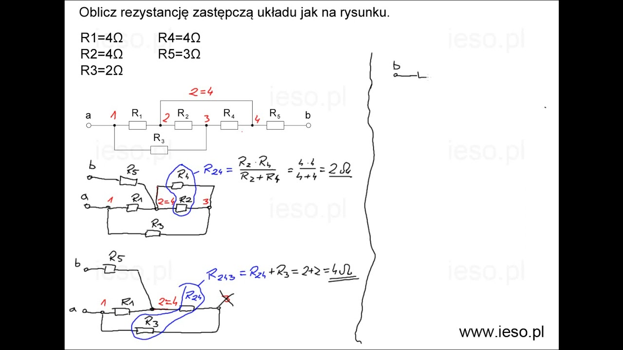Obliczanie rezystancji zastępczej - Zadanie 6