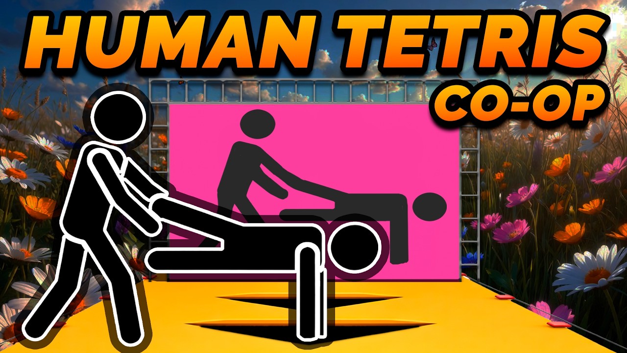 HUMAN TETRIS 2 Player Co-op 🔥 Summer Edition | Interactive Warm Up Puzzle | Full HD -500 kcal NEW!