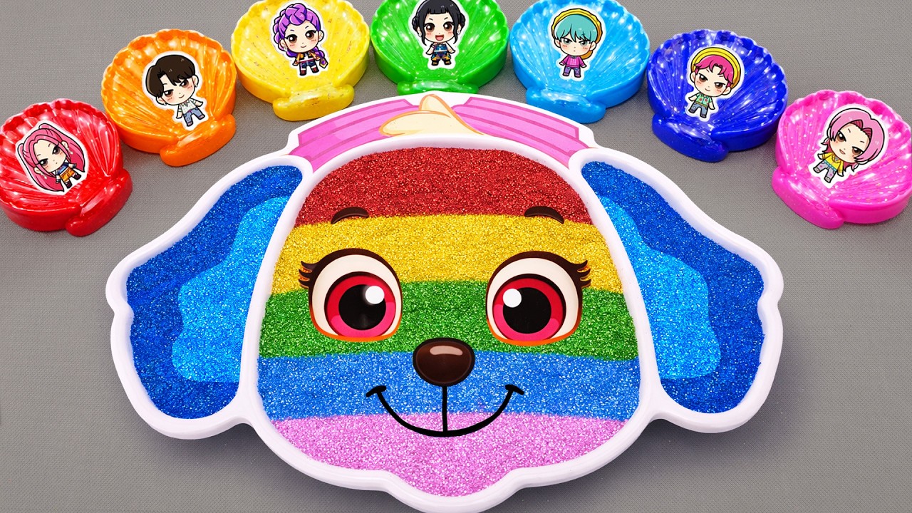 How to make Glitter Paw Patrol Bathtub by mixing Jelly Slime Clay Eggs | Oddly Satisfying Slime ASMR
