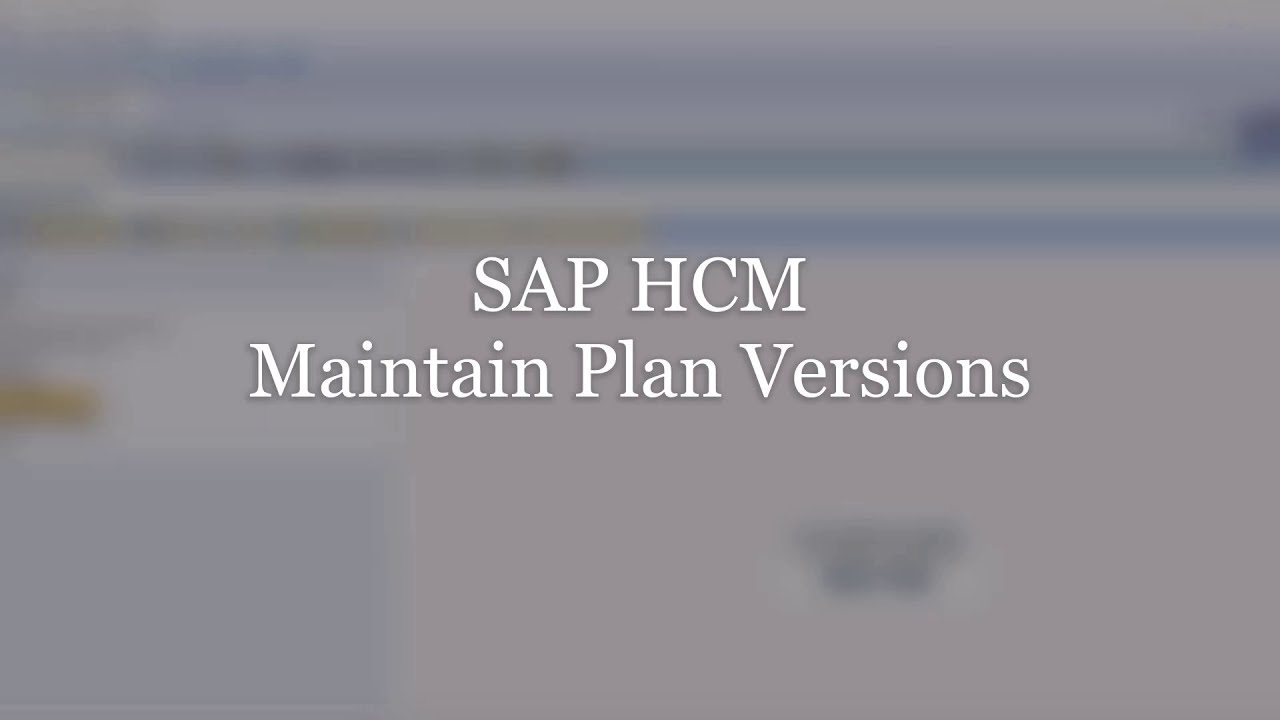 Learn SAP HR/HCM-free course | Create Plan Version |Maintain Plan Versions | Plan Version By G Orbit
