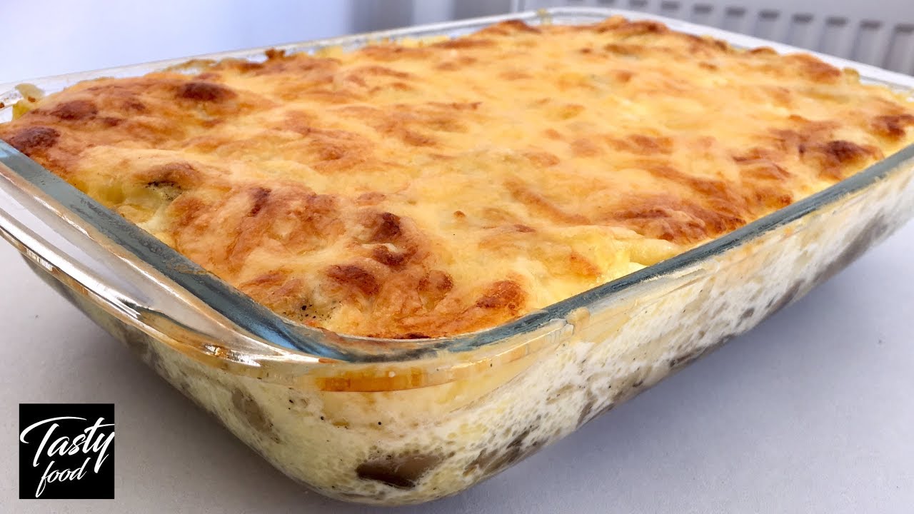 Вкуснейшая Запеканка с Картофелем и Грибами под Сыром! Порадуйте родных этим вкусным блюдом!