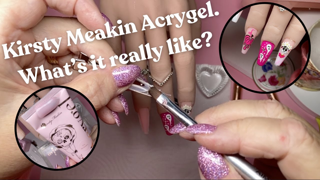 Хэллоуинский маникюр от Kirsty Meakin Acrygel + EZY Dual Forms Polygel Nail Extensions