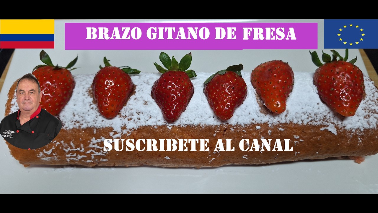 Brazo gitano de fresa: Strawberry Swiss Roll