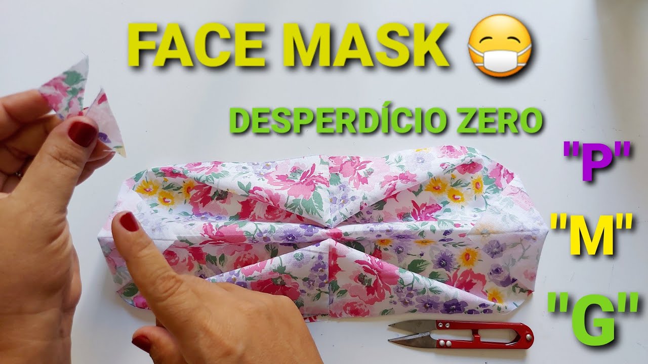 TUTORIAL FACE MASK🔥 SIMPLES,RÁPIDA MÁSCARA FÁCIL ORIGAMI😷COSTURA SEM DESPERDÍCIO,MASCARILLA  ÓCULOS!