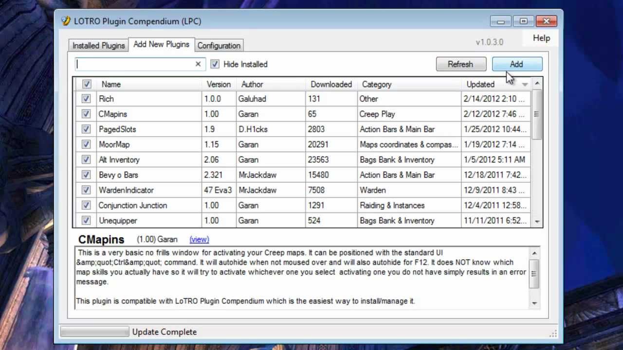 LOTRO Plugin Reviews 16: LOTRO Plugin Compendium