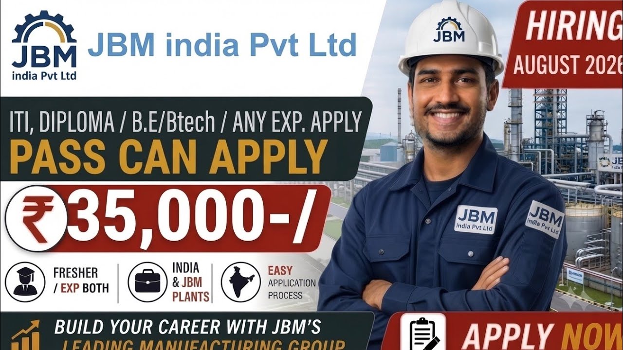 🚀 JBM india Limited Bulk Hiring July 2026! 🚀। salary 25,500-1,00,000-/। easy apply। Direct joining!💼