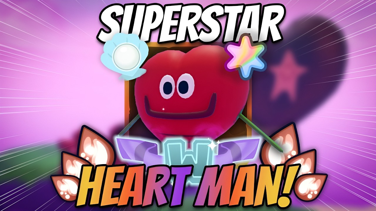 Я разблокировал персонажа SUPERSTAR HEART MAN в игре Spongebob Tower Defense...