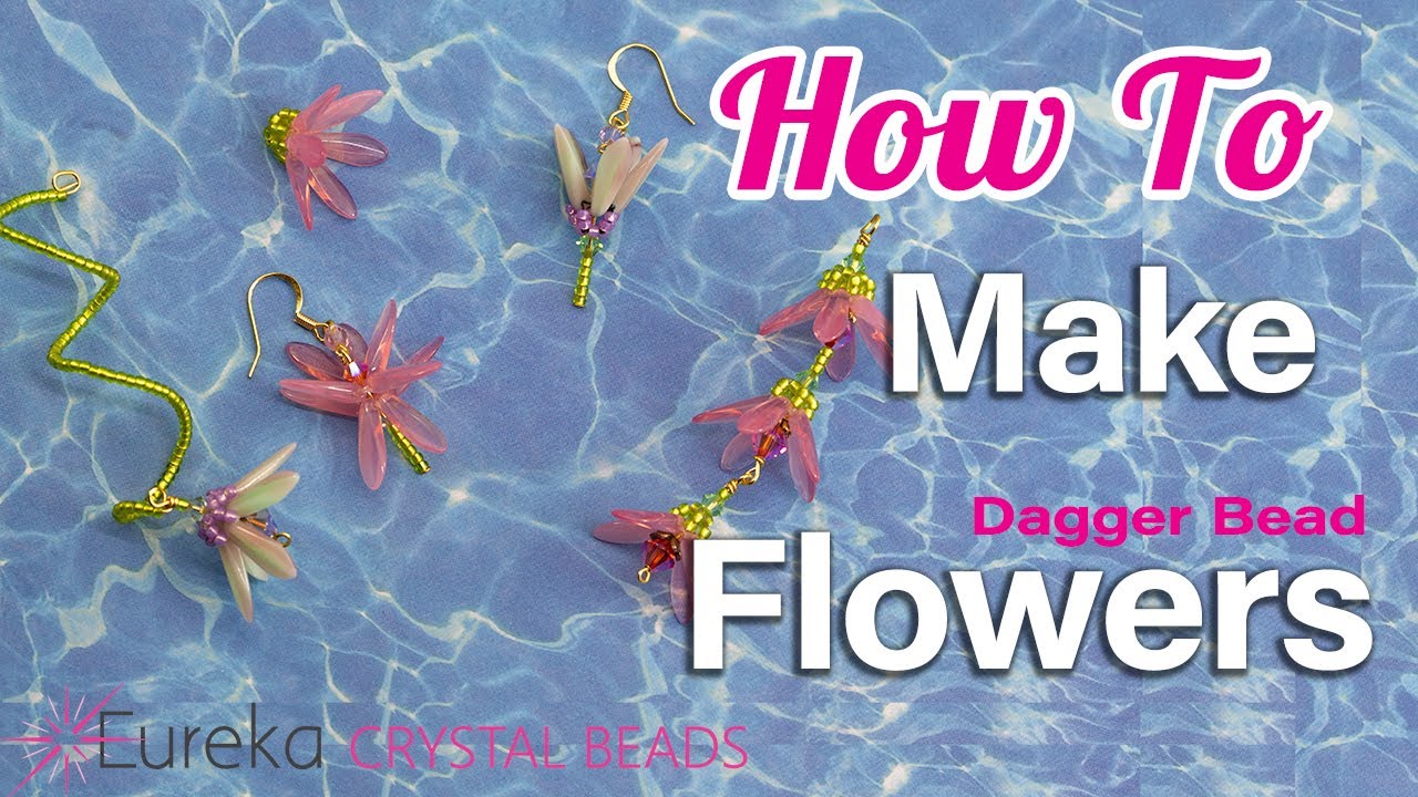 Learn the EASY way to make beaded flowers with Czech Glass Dagger Beads 💐 Free beading tutorial! 😍