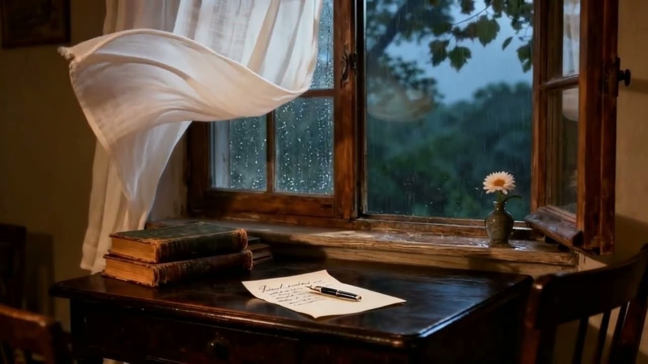 Pioggia e Vento in una Villa Antica - Tuoni Lontani per Dormire e Studiare (2 Ore)