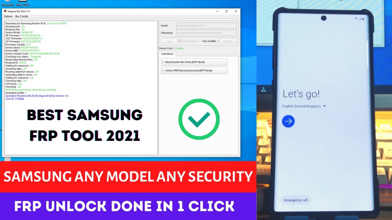 All Samsung FRP Unlock 1 Click | FRP Bypass | Google Account Remove By [Magma FRP Tool] 2021 ✅