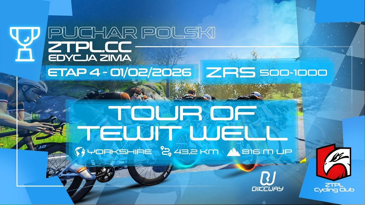 Tour of Tewit Well (43,2 km / 816 m up) Puchar Polski ZTPL.CC 2025 - MEGA - Etap 9 | Zwift Race LIVE