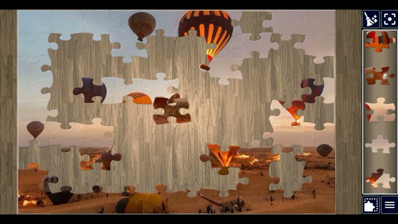 Hot Air balloon Festival over the desert sunset😍//#beautiful gaming puzzle 🧩@jigsawworld1122 
