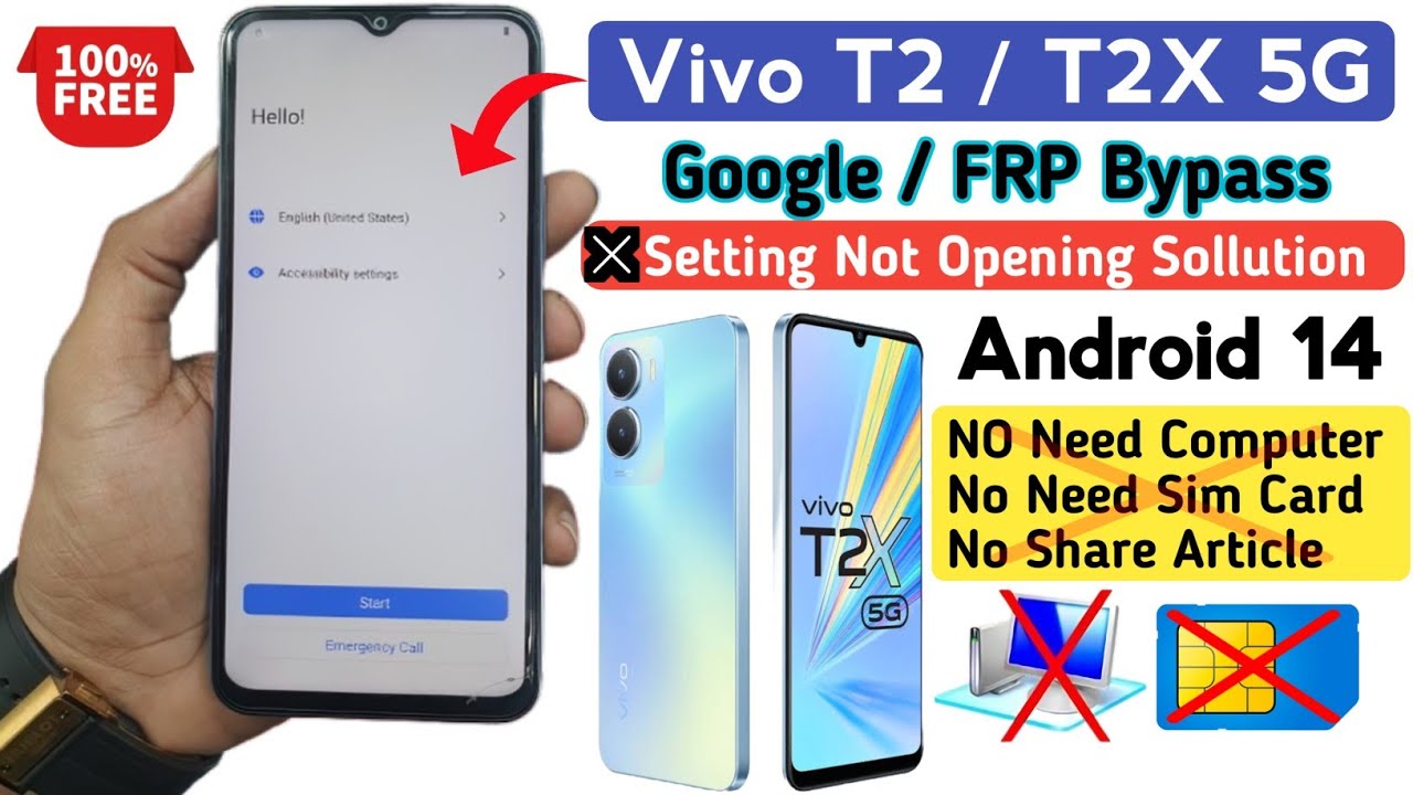 Vivo T2X 5G FRP Bypass Android 14 | Setting Not Opening | Vivo FRP Bypass Android 14 | Without PC