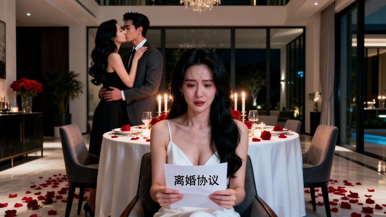 结婚十周年，她守着烛光晚餐等他回家，他却和情妇甜蜜相伴！离婚当天看见她被首富追求，他嫉妒疯了！#霸总#追妻火葬场#短剧#我本他人月光