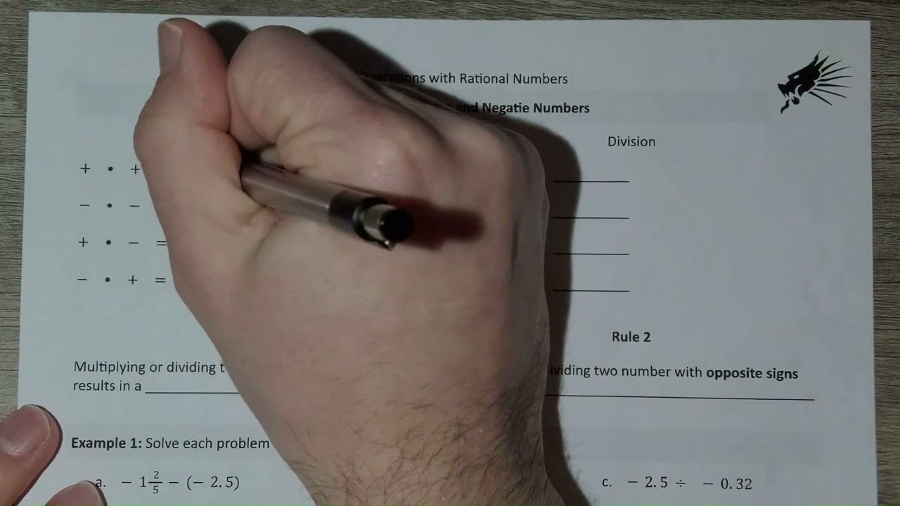 7th Grade MCAS Review - Operations with Rational Numbers