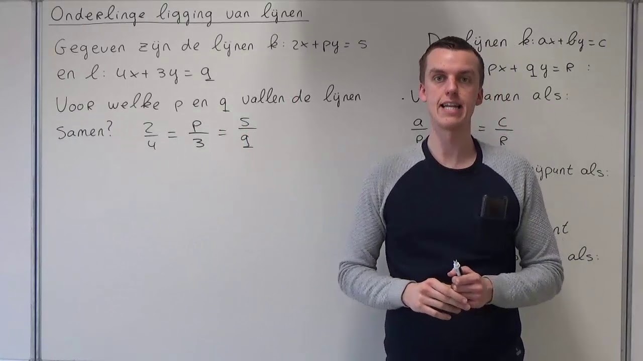 Onderlinge ligging van lijnen (HAVO wiskunde B)