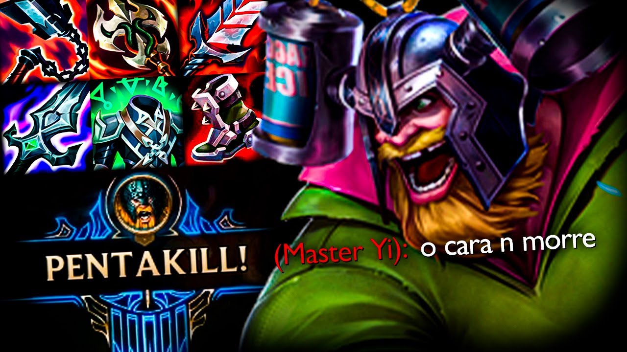 DEI PENTAKILL DE OLAF FULL LIFESTEAL IMORTAL KKKKKKKKKK