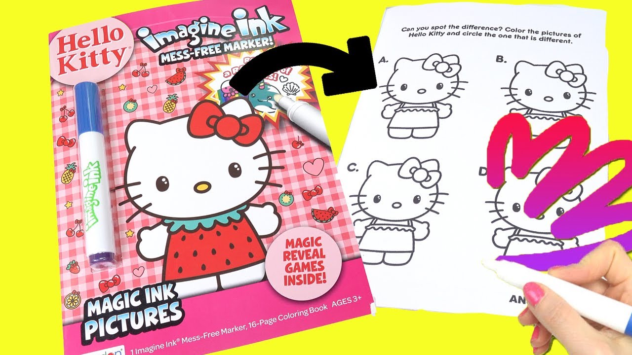 Hello Kitty Imagine Ink Activity Coloring Book Giant with Magic Marker