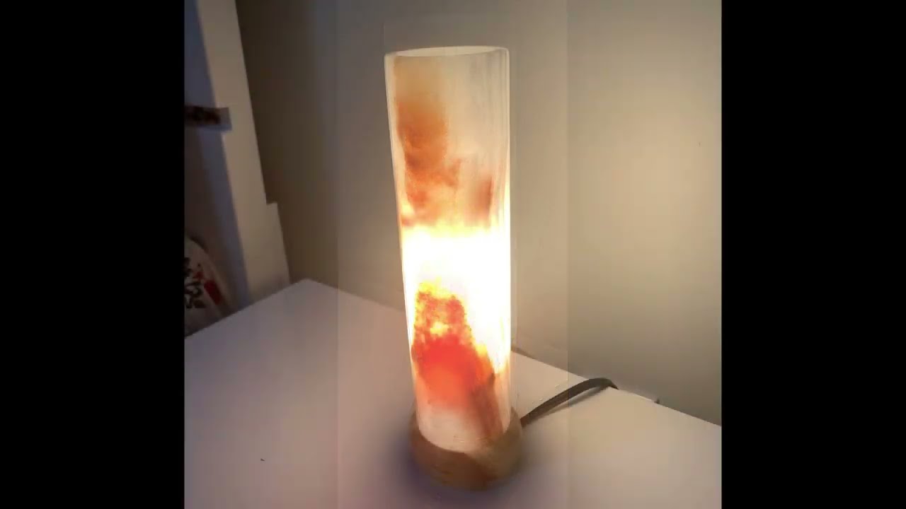 Onyx Cylinder Lamp  By Al Malik LLC USA Size 2.5X10 Inch