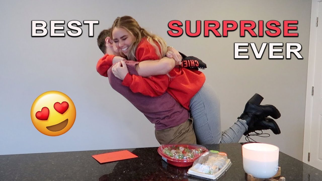 Valentines day SURPRISE for him *cute reaction*