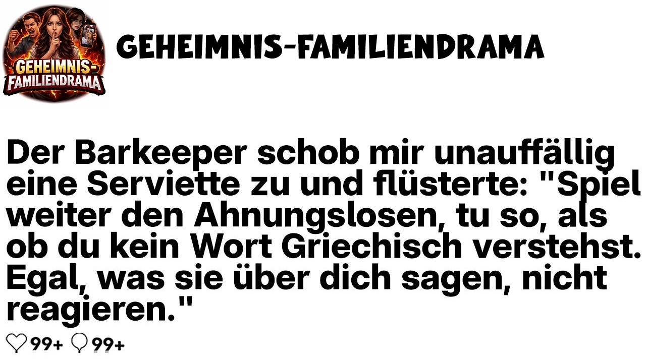 [KOMPLETT] Barkeeper gab mir eine Serviette: „Tu so, als sprächest du kein Griechisch.“