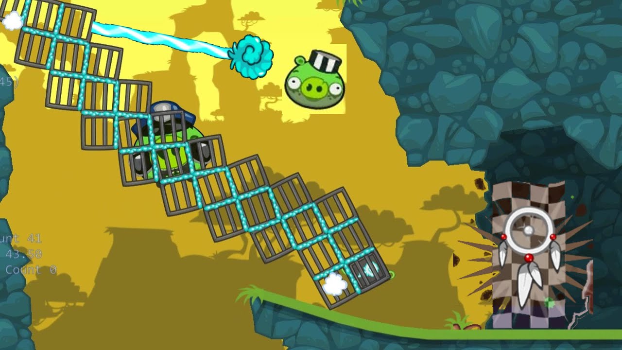 Bad Piggies - THIEF PIG REACH LEVEL WITH POLICE KING PIG LADDER WHEN PIGS FLY STAGE!