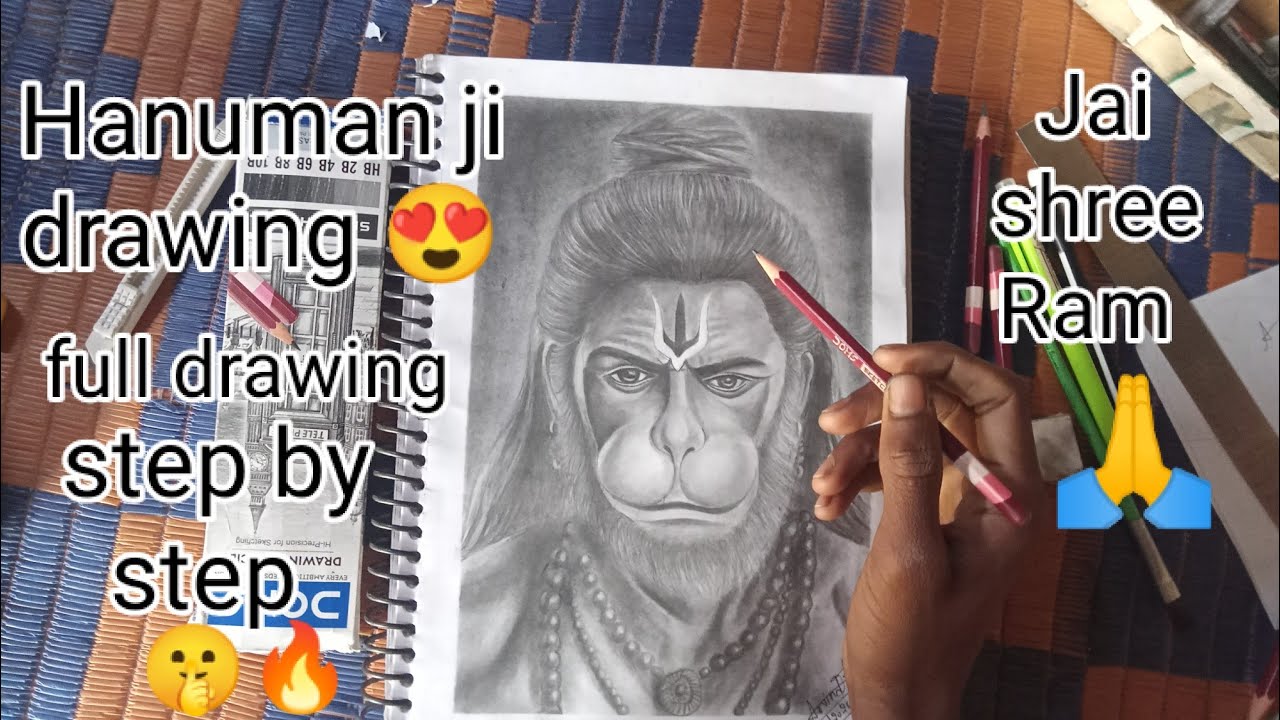 How to draw Hanuman ji drawing 😍 pancil drawing 😍 full drawing 😍 Arvind Arts 🎨🔥.....