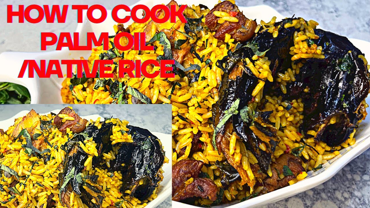 HOW TO COOK | NATIVE RICE | PALM OIL RICE WITH LOCUST BEANS & SCENT LEAF | QUEENY’S WORLD