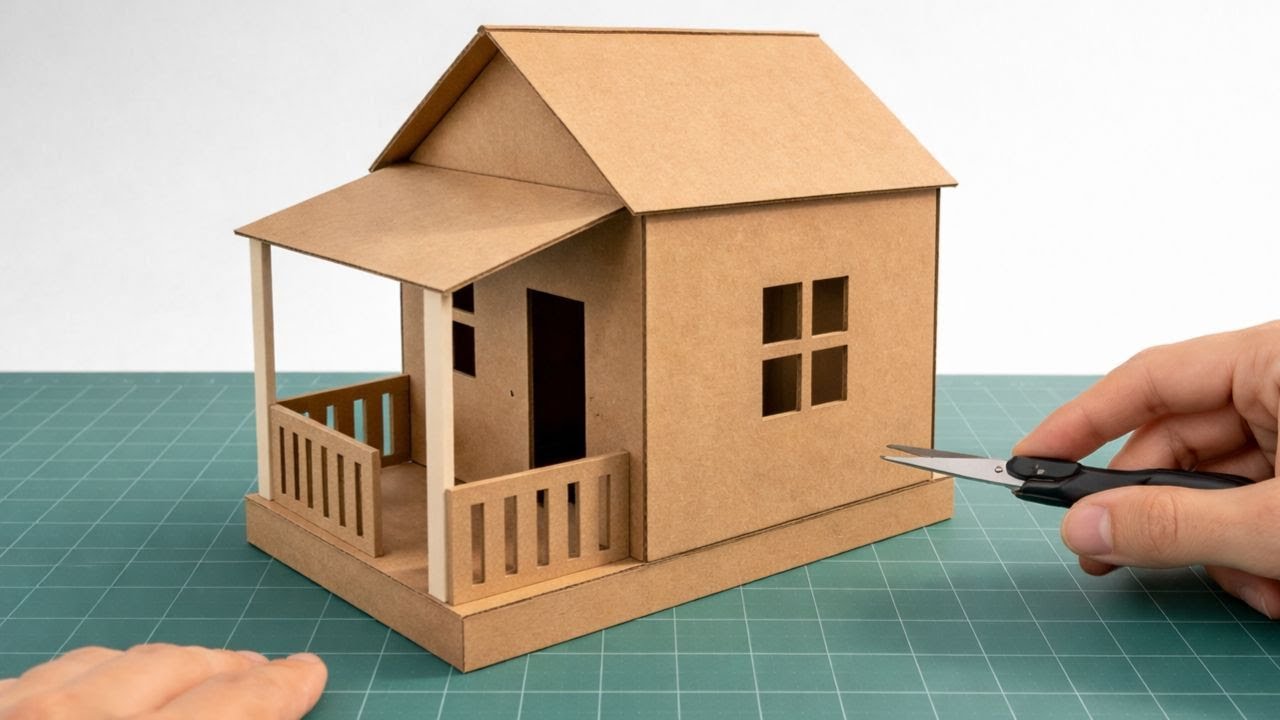 How To Make Cardboard House at Home | DIY Miniature House