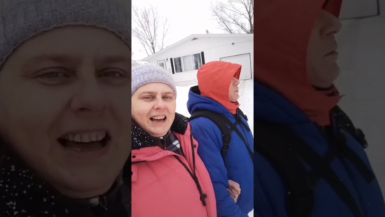 С голыми ногами по снегу в Канаде - проверяю себя на прочность. Шлёпки против зимы, ставки сделаны!