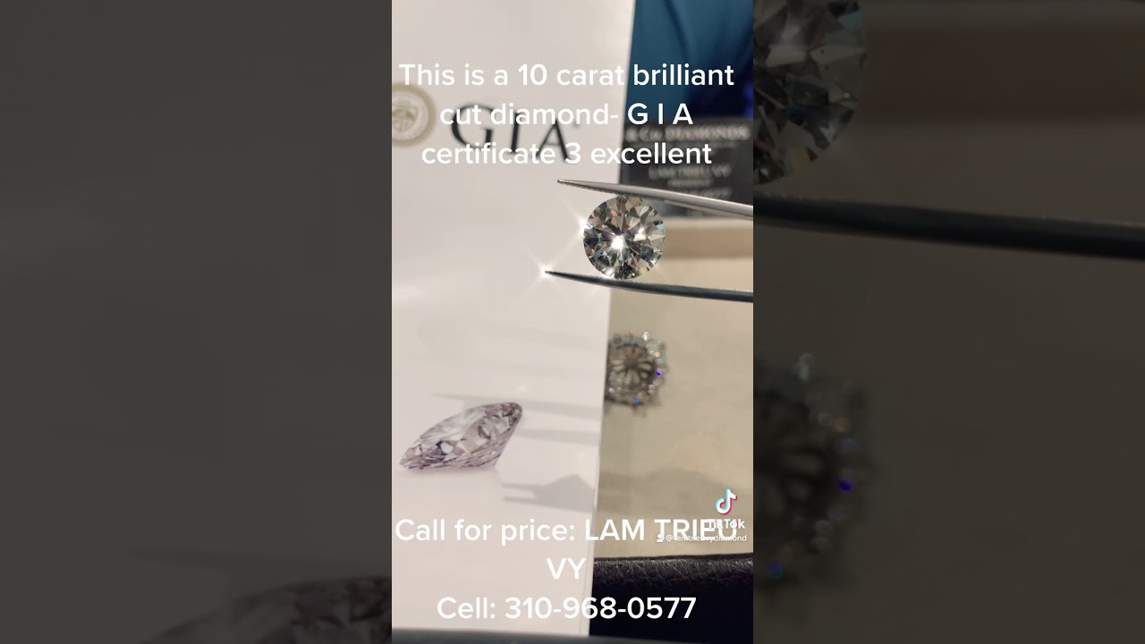 Nhẫn kim cương 10 carat brilliant cut diamond GIA Certified 3 EXCELLENT