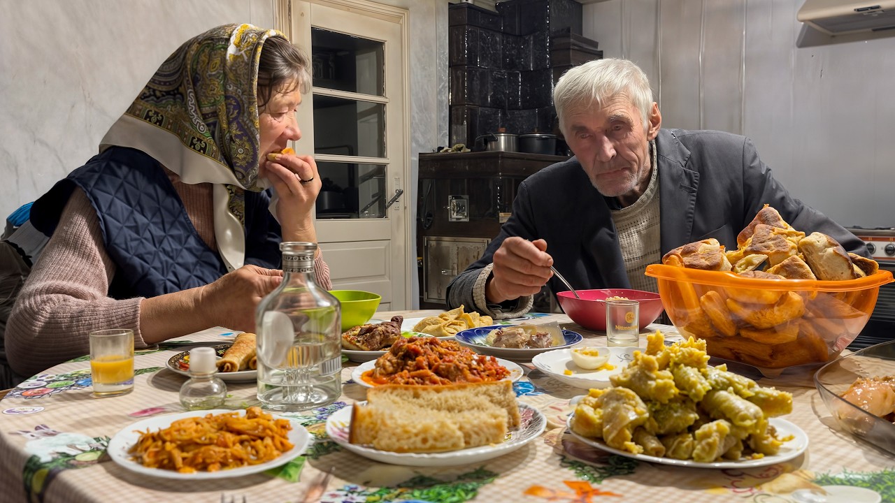 Daily Life of an Elderly Family in Rural Ukraine | Traditional Food and Music
