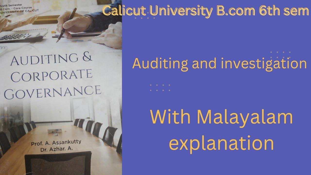 B.com 6th sem | Calicut University| Auditing and investigation| Auditing
