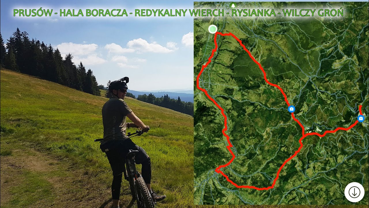 Beskid Żywiecki - Wyprawa rowerowa Prusów, Boracza, Redykalny Wierch, Rysianka, Wilczy Groń. e-bike