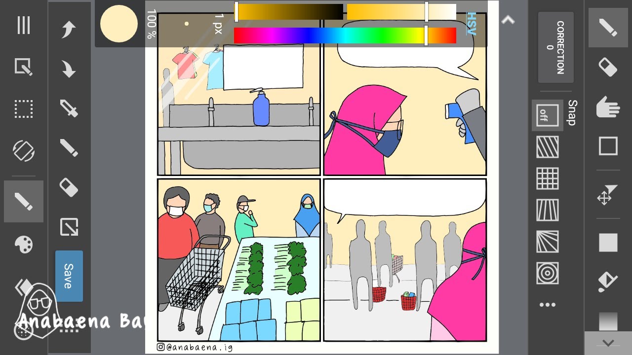 Making Comic Using MediBang Paint -- Going to the Supermarket