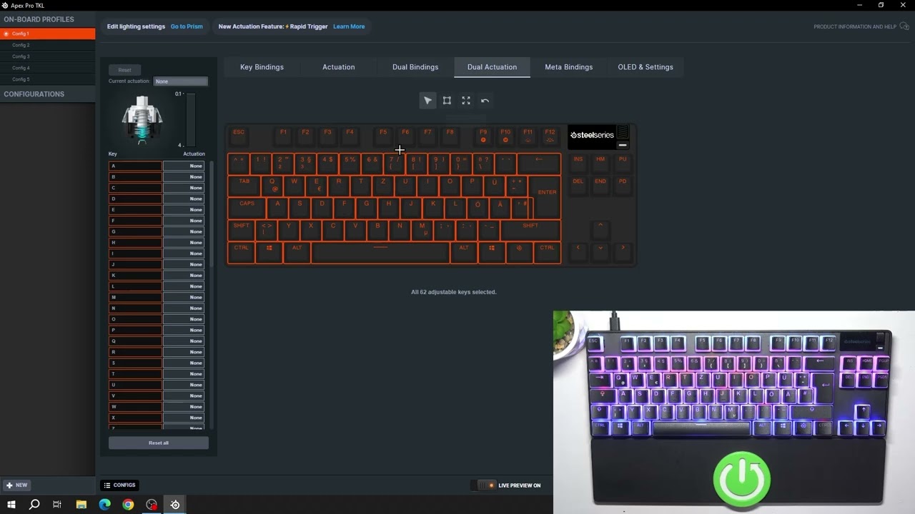 Как управлять двойными привязками на Steelseries Apex Pro