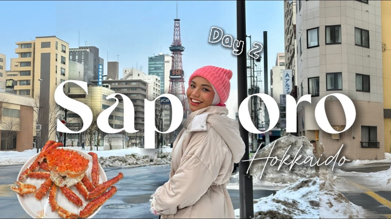 Winter Sapporo, Hokkaido Vlog, Day 2 - King Crab in Nijo Market, Moiwa & Masjid (Dji Osmo Pocket 3)