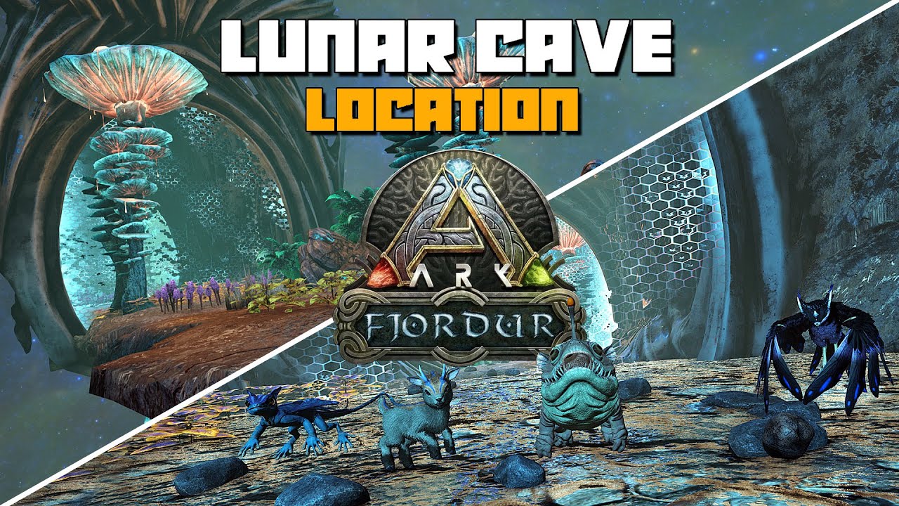ARK: Fjordur | LUNAR/SPACE Biome CAVE Location & Bulbdog | Shinehorn | Featherlight/ Glowtail Spawn!