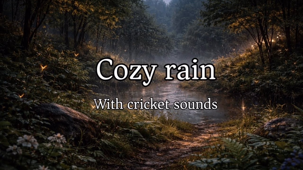 Cozy Rain with cricket sounds 🌧️ - chill ambience to relax, study or sleep